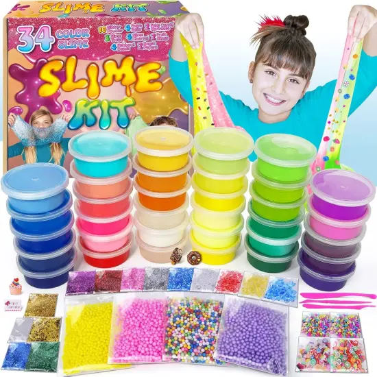 34 Cup DIY Butter & Crystal Slime Making Kit {1}