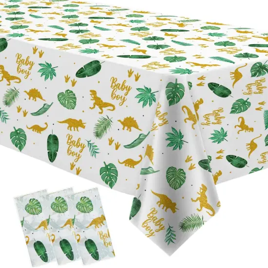 Jungle Theme Dinosaur Baby Shower Decorations Tablecloth {1}