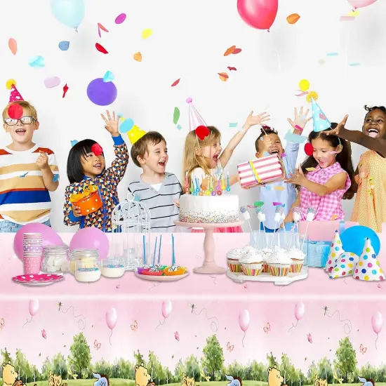 3PCS Pink Winnie Baby Shower Tablecloth {4}