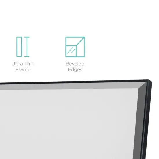 Large Full Length Leaning Wall or Hanging Mirror Black {4}