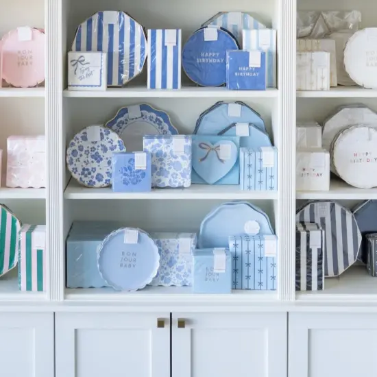 SKY BLUE SIGNATURE BOW HEART LARGE NAPKINS {4}