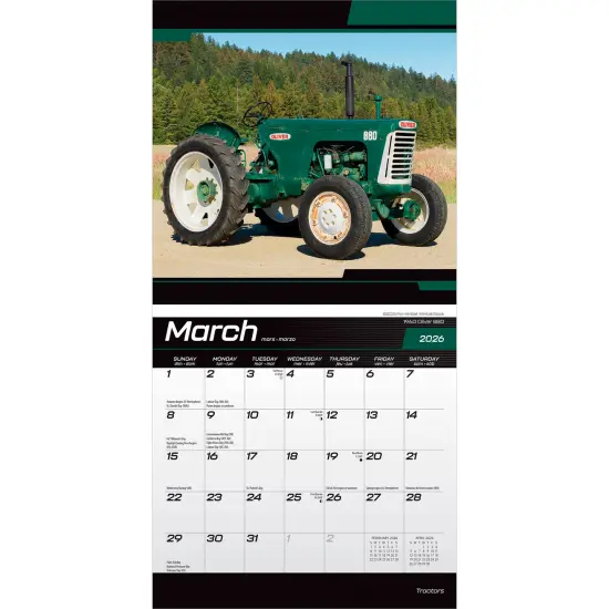 Tractors | 2026 7 x 14 Inch (Hanging) Monthly Mini Wall Calendar {3}