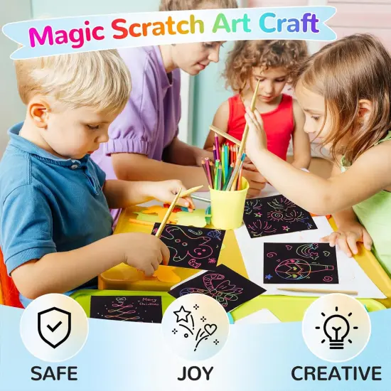 200 PCS Rainbow Scratch Art Mini Notes {4}