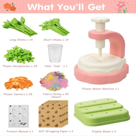 Fabric Flower Crafts Toy &ndash; DIY Art Kit for Kids {2}