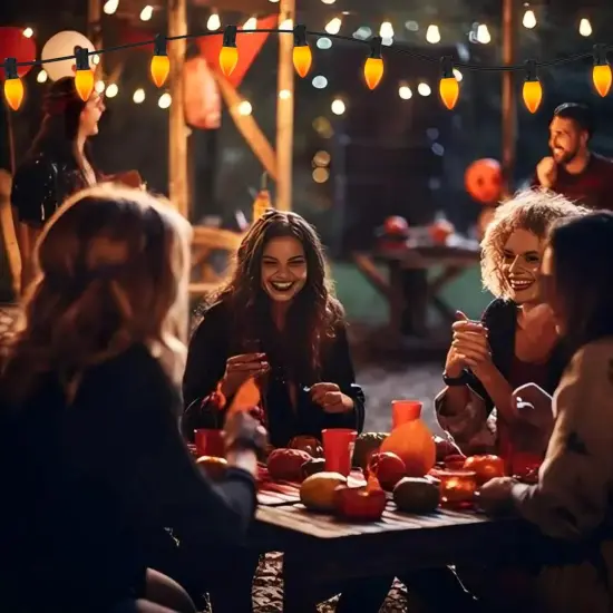 C9 Orange Halloween String Lights {4}