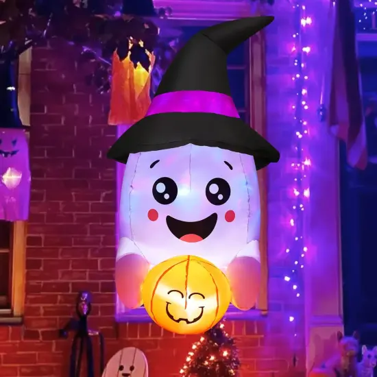 Halloween Inflatables Window Ghost Built-in LED,Inflatable Outdoor {3}