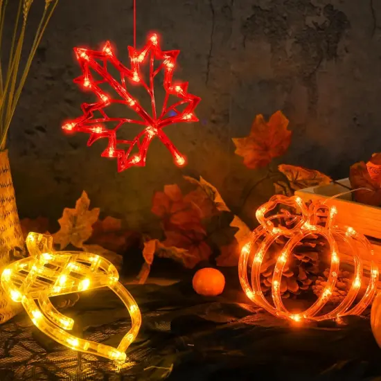 Thanksgiving Decorations Acorn Maple Leaves Pumpkin LED Lights {5}