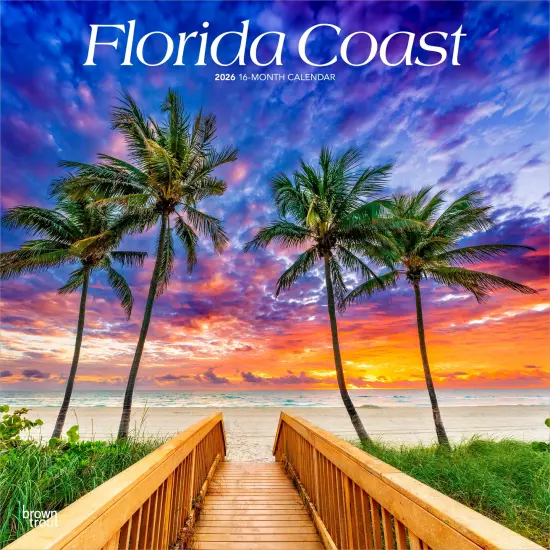 Florida Coast | 2026 12 x 24 Inch (Hanging) Monthly Square Wall Calendar | Plastic-Free {1}