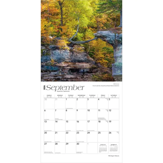 Michigan Nature | 2026 12 x 24 Inch (Hanging) Monthly Square Wall Calendar | Plastic-Free {4}