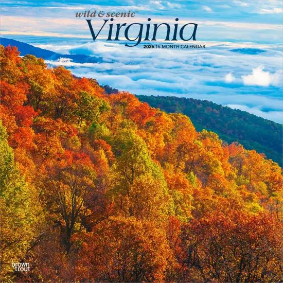 Virginia Wild & Scenic | 2026 12 x 24 Inch (Hanging) Monthly Square Wall Calendar | Plastic-Free {1}