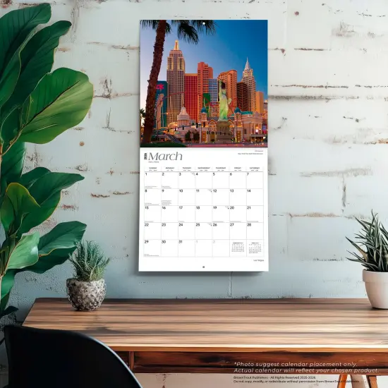 Las Vegas | 2026 12 x 24 Inch (Hanging) Monthly Square Wall Calendar | Foil Stamped Cover | Plastic-Free {5}