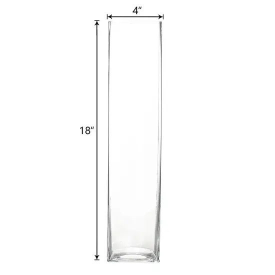 18" tall Clear Glass Square Vases Wedding Centerpieces Party Decorations {3}