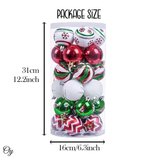 Unique and Sparkling Christmas Bauble Set of 30, Holiday Tree Set {4}
