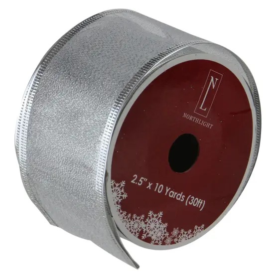 Northlight Pack of 12 Gray and Silver Wired Christmas Craft Ribbons 2.5" x 120 Yards {1}