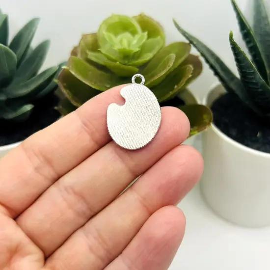 Colorful Paint Palette Charm, 21x18mm {4}