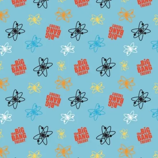 The Big Bang Theory Collection - Atoms Blue Licensed Cotton Fabric by the Yard {1}