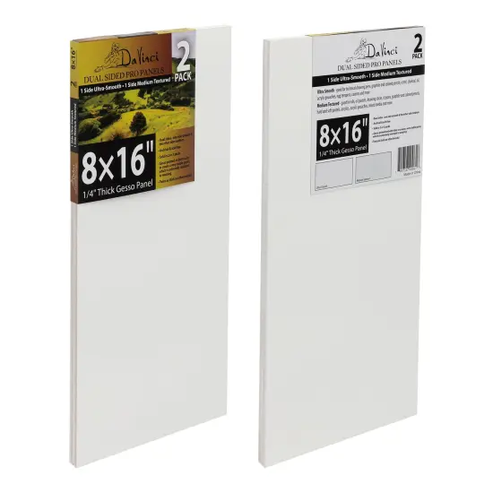 Jerry's Artarama Da Vinci Dual Sided Pro Panel Board - 2-Pack, 8x16" 6mm Deep Panels for Painting - Archival, Acid-Free Art Supplies - Ultra-Smooth & Medium Textured Paint Surfaces {3}