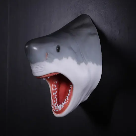 Large Great White Shark Head Statue {4}