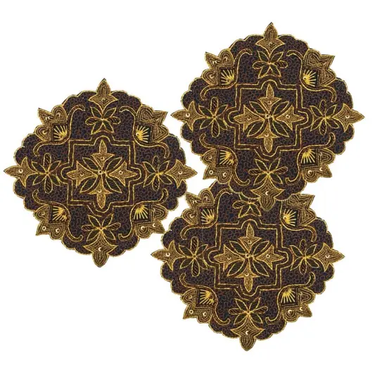 Handmade Embroidered Beaded Star Patch Emblem 8" Diameter {6}