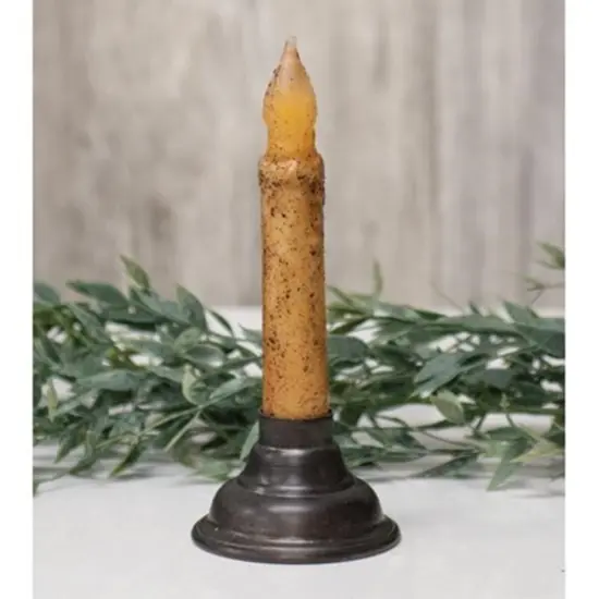 Black Galvanized Metal Oil Can Candle Holder and Rustic Taper Stand {2}