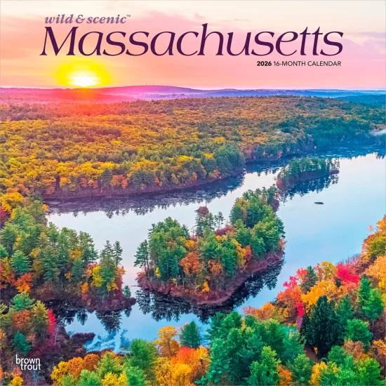 Massachusetts Wild & Scenic | 2026 12 x 24 Inch (Hanging) Monthly Square Wall Calendar | Plastic-Free {1}