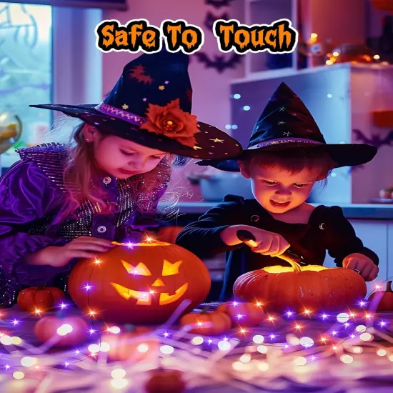33Ft 100 LED Outdoor Halloween String Lights, Orange & Purple Fairy Lights {5}