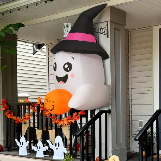 Halloween Inflatables Window Ghost Built-in LED,Inflatable Outdoor {4}