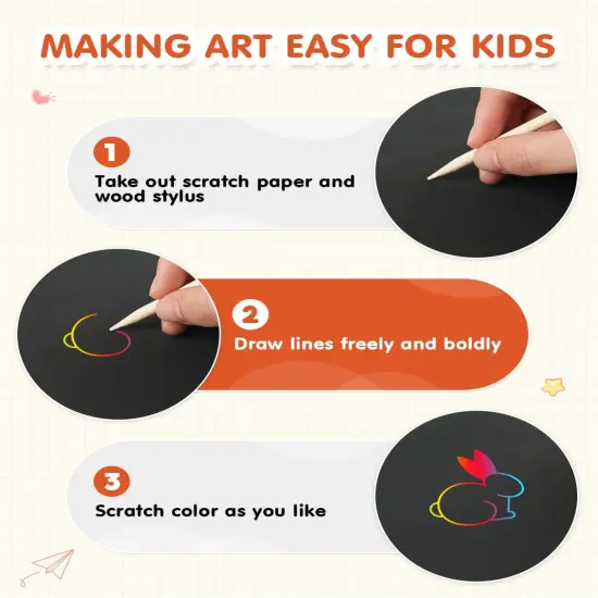 10 Pcs Rainbow Scratch Paper {4}