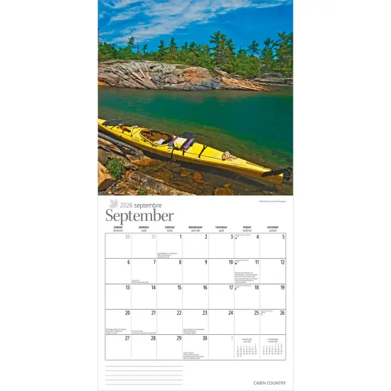 Cabin Country | 2026 12 x 24 Inch (Hanging) Monthly Square Wall Calendar {4}