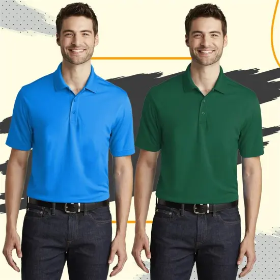 Port Authority&reg; Silk Touch Collared Short Sleeve Polo &ndash; Premium 4.6 oz. 100% Polyester Double-Knit Piqu&eacute;, Lightweight, Breathable, Versatile Work & Casual Shirt Graphite {2}