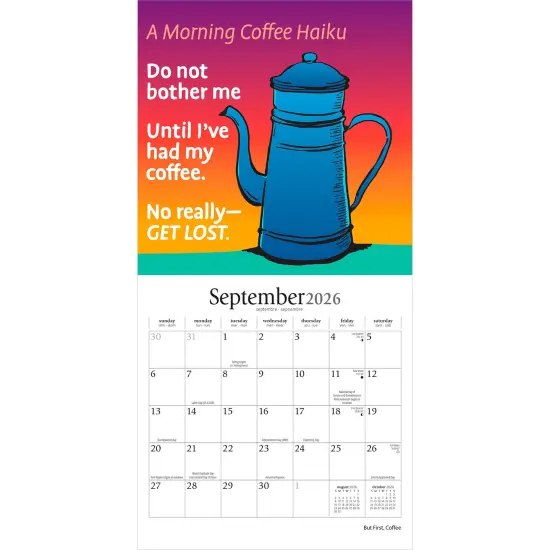 But First Coffee | 2026 7 x 14 Inch (Hanging) Monthly Mini Wall Calendar {4}