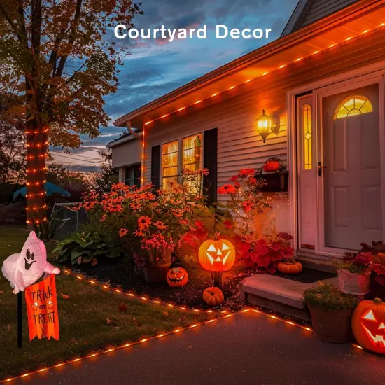 200 LED Orange Halloween Lights Outdoor Waterproof {6}