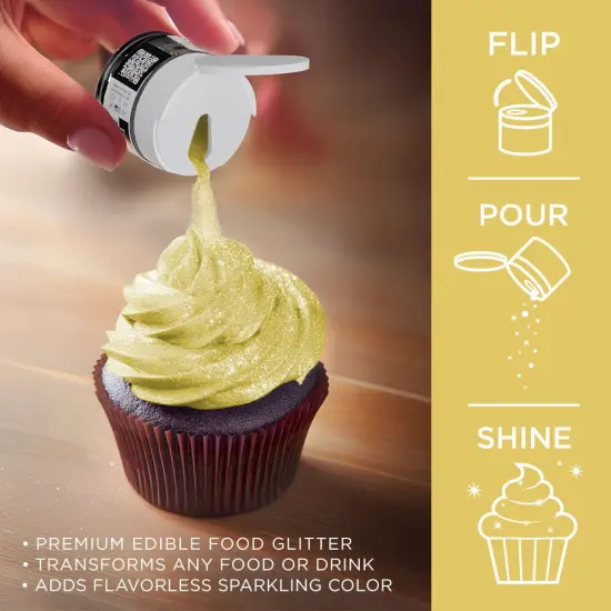 Bakell - Neon Yellow Tinker Dust Edible Glitter (5g, 1x Jar) for Food, Desserts, and Beverages! {3}