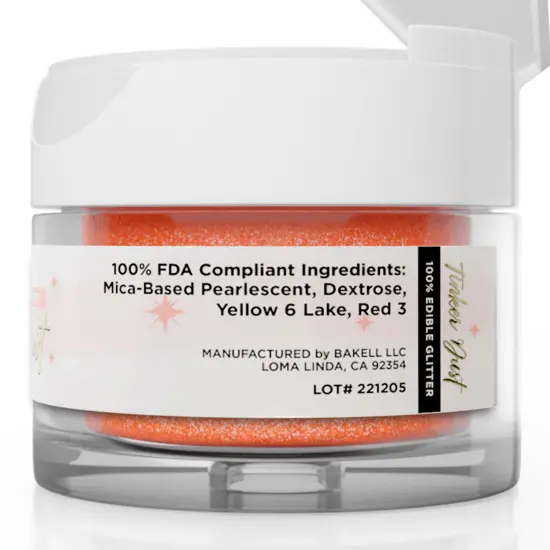 Bakell - Peach Tinker Dust Edible Glitter (5g, 1x Jar) for Food, Desserts, and Beverages! {6}