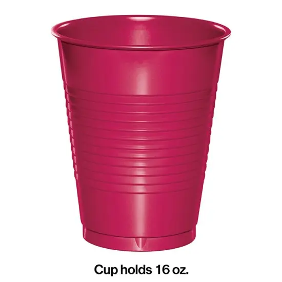 240 pc Bulk Hot Magenta 16 oz Plastic Cups {2}