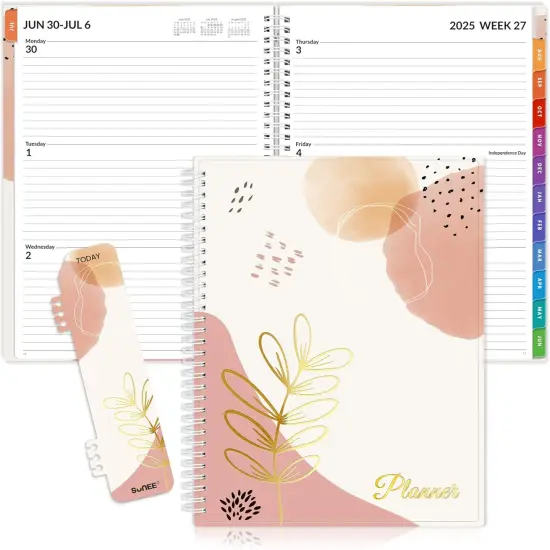 Academic Planner 2025-2026 - 8.5"x11" (Blushing Abstract Breeze) {1}