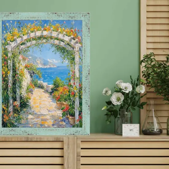 Slim Teal Seaspray Chabi Chic Farmhouse Barnwood Rustic Picture Frame 25x25 frame {6}