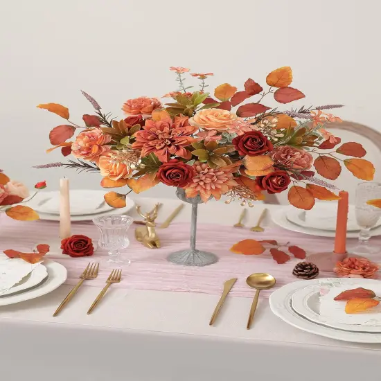 Artificial Flowers Combo Box Set - Orange {5}