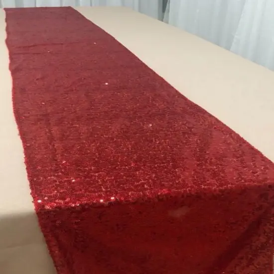 1 Yard Glitz Sequin Table Runner 11 x 96 Inches Sparkling Polyester Linen for Weddings and Events Gold {5}