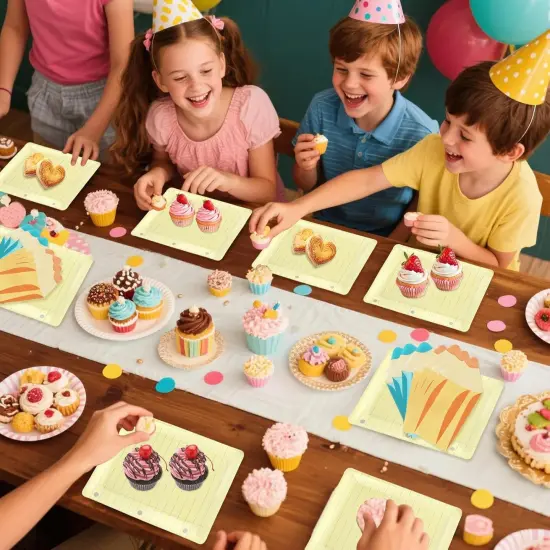 50Pcs Back to School Notebook Plates with Pencil & Napkins {5}