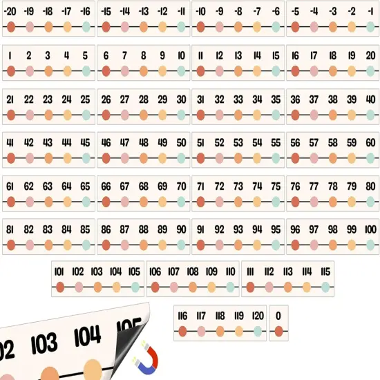 29 Pieces Magnetic Number Line Boho {2}