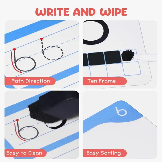 Dry Erase Alphabet and Number Flash Cards (47 Flashcards with 2 Rings and Marker) {3}