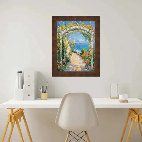 Brown Coffee Burl Wood Flat Picture Frame 11x13 frame {4}