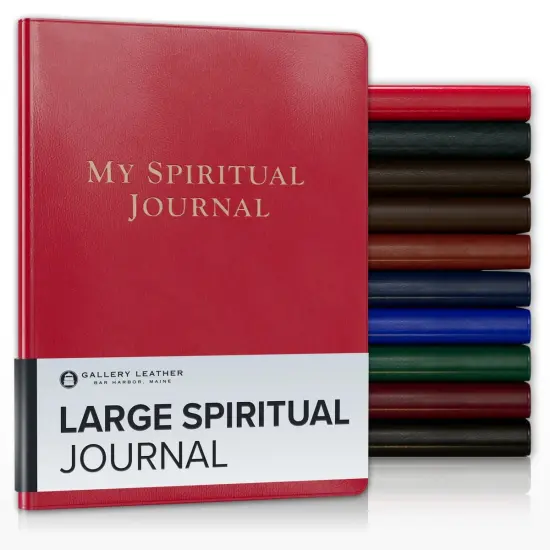 Gallery Leather Large Spiritual Journal - 9.75"x7.5" Camden Red {1}