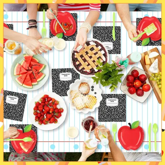 146 Pcs Back to School Decoration Apple Paper Plates {4}