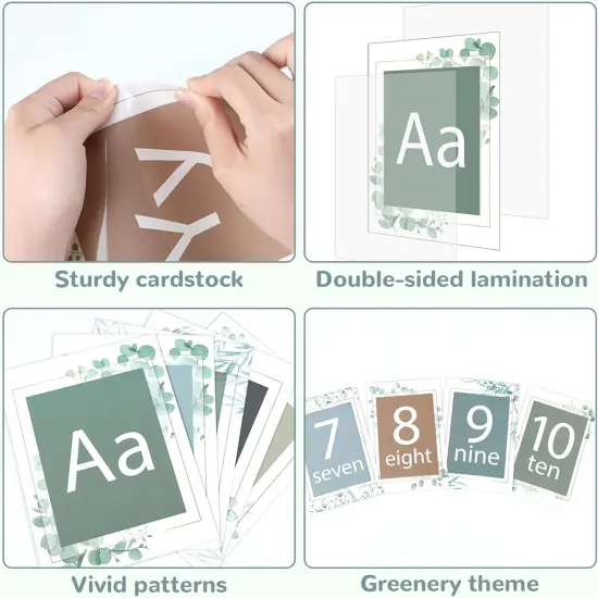 36Pcs Greenery Alphabet and Number Bulletin Board Set {3}