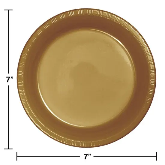 240 pc Bulk Glittering Gold 6.75 inch Plastic Dessert Plates {2}
