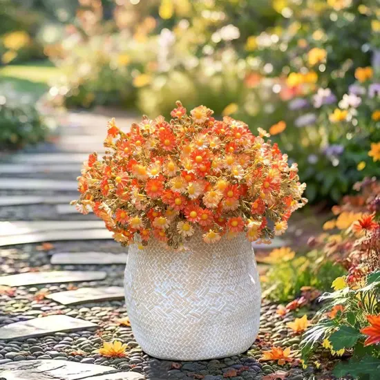 12 Bundles UV Resistant Artificial Fall Flowers {3}