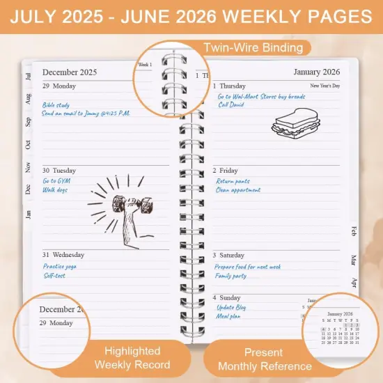 Pocket Planner 2025-2026 - 3.75 x 6.75 Inches - Twig {2}
