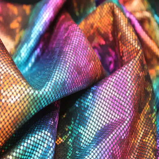 1 Yard Shattered Glass Spandex Fabric for Costumes Dancewear Leggings Activewear Projects (58"/60" )Inches Wide Rainbow {1}